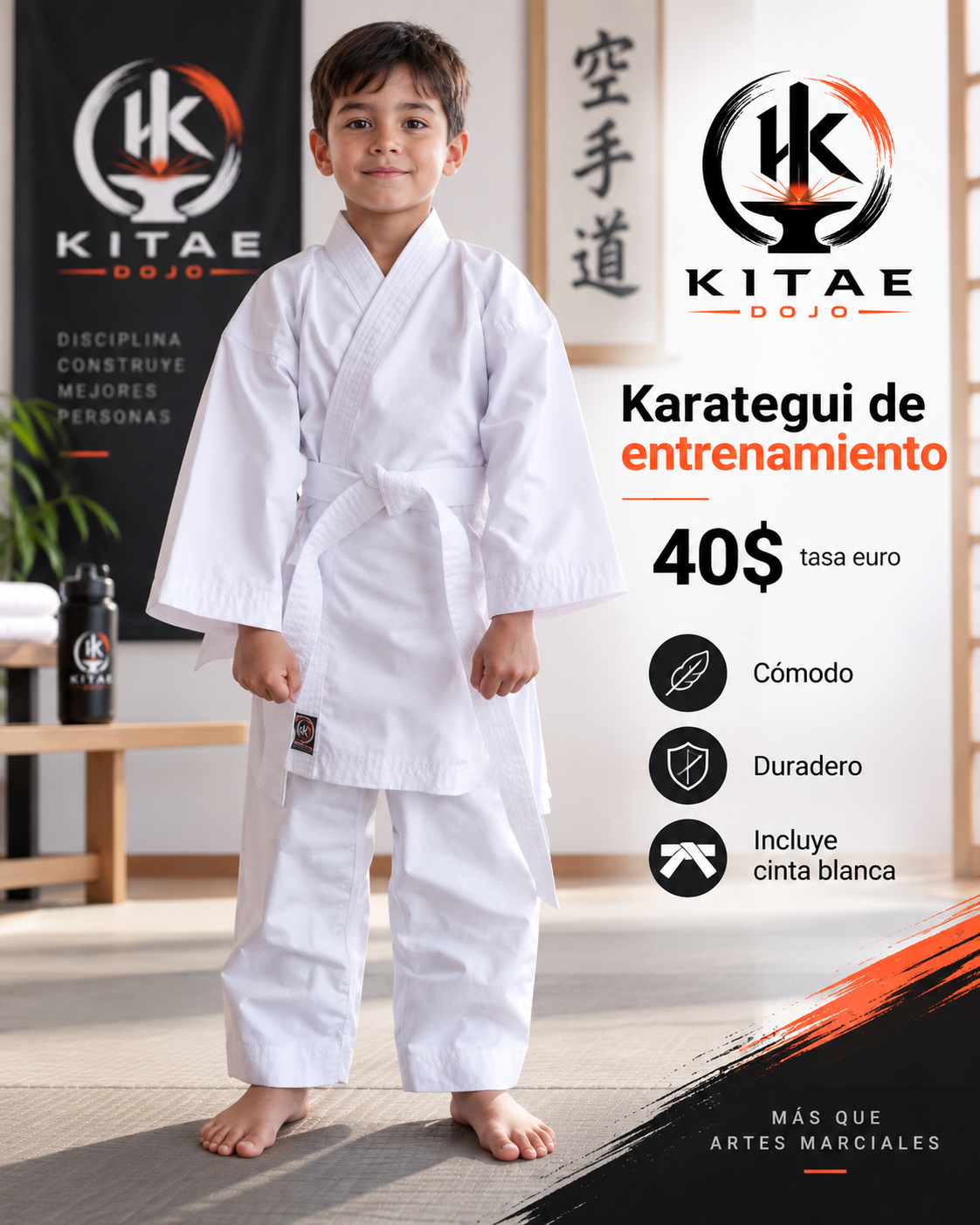 Karategui de entrenamiento para niños disponible en Kitae Dojo